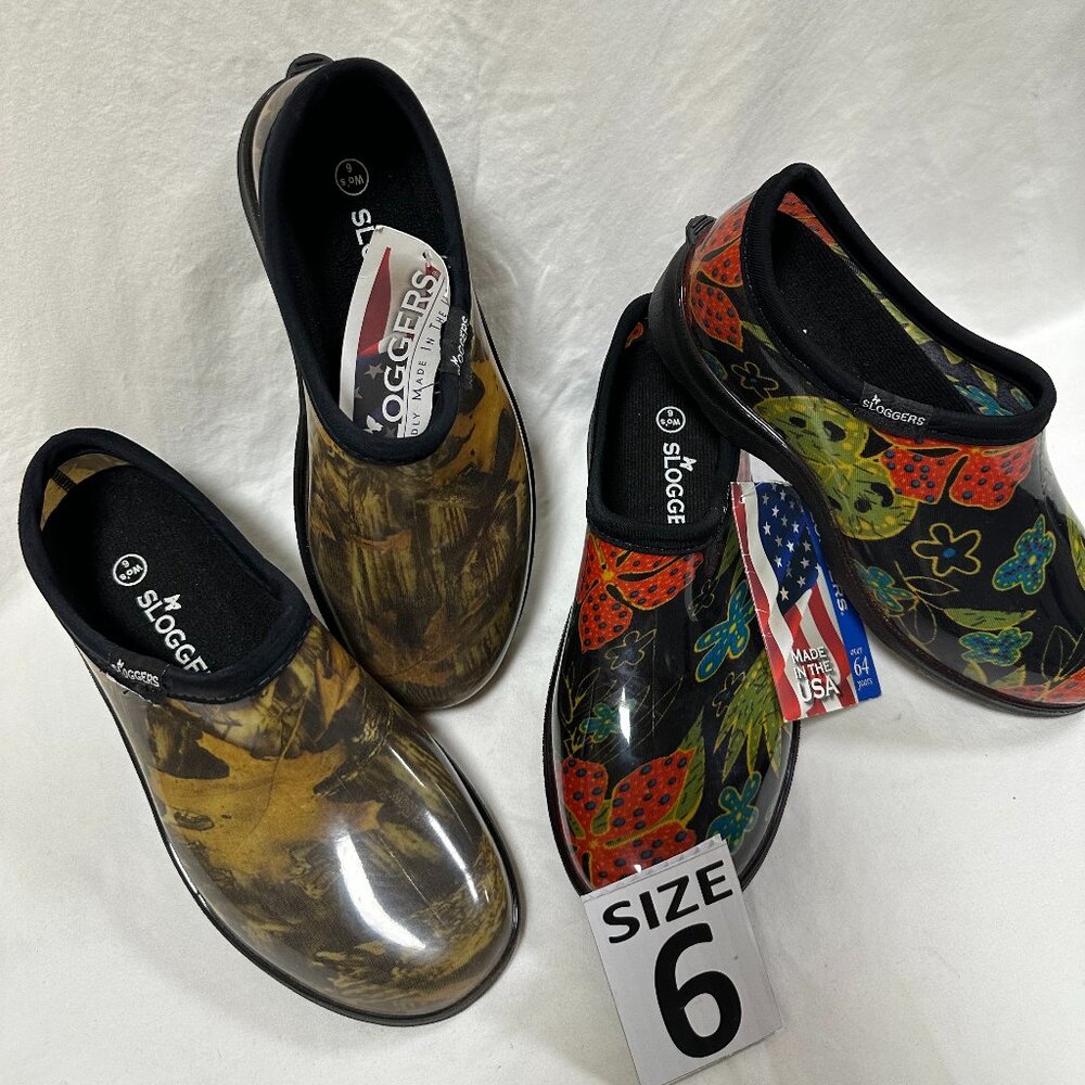 Two for One Price!!! Sloggers Waterproof Rain Shoes - Camo & Mid Summer Black